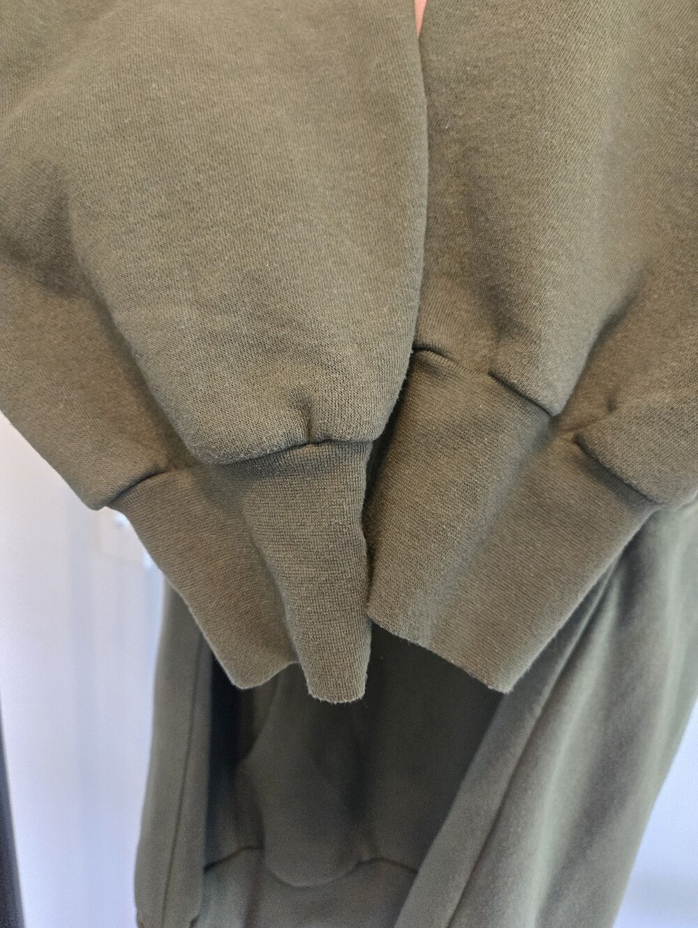 DSG Olive Green Fleece Lined Pullover Hoodie Size Medium Women - Picture 3 of 5